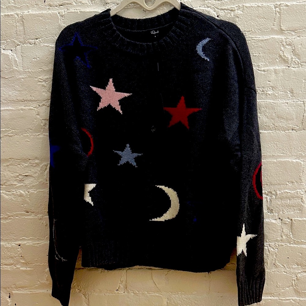 Rails Charcoal Sweater with Star and Moon Patterns